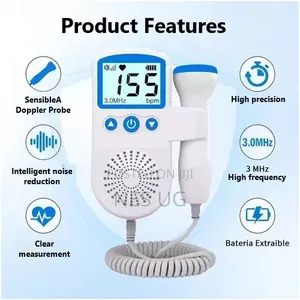 Fetal Doppler Portable Handheld Baby Heart Rate Monitor - White