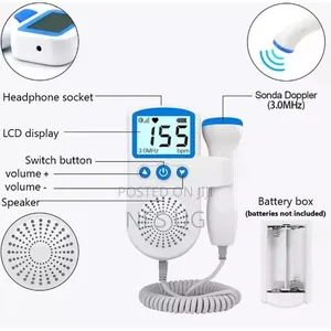 Fetal Doppler Portable Handheld Baby Heart Rate Monitor - White