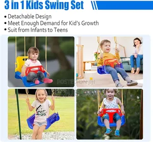 3-in-1 Convertible Kids Swing Seat With Detachable High-back Support