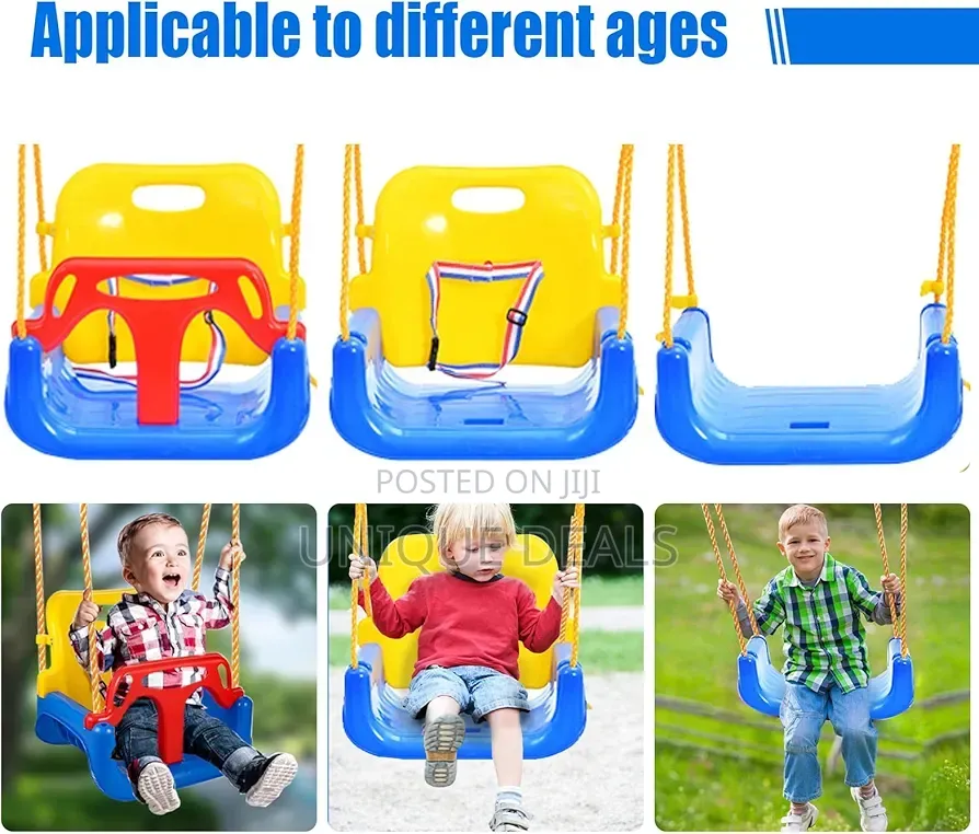 3-in-1 Convertible Kids Swing Seat With Detachable High-back Support