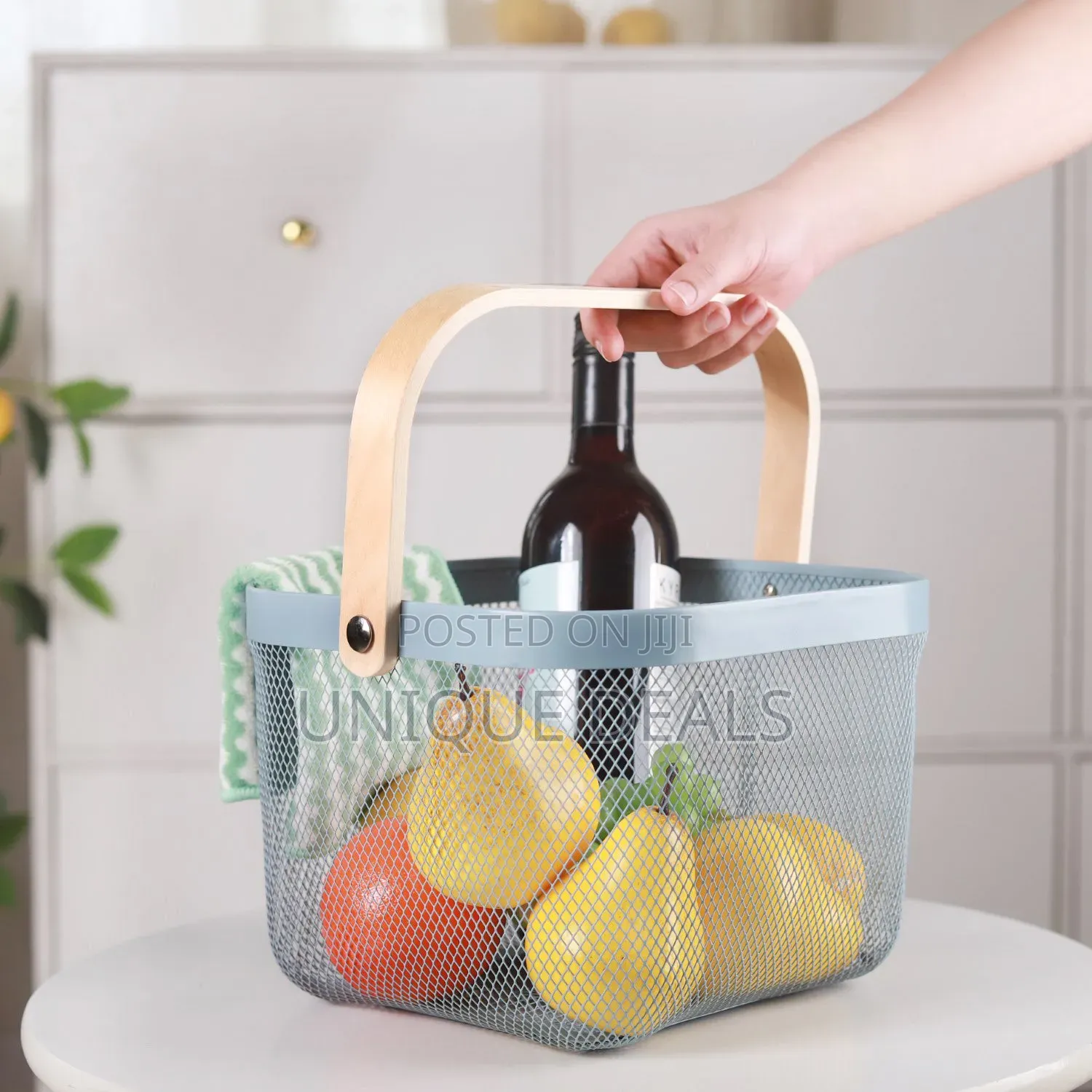 Metal Mesh Steel Basket, Storage Organizer Basket