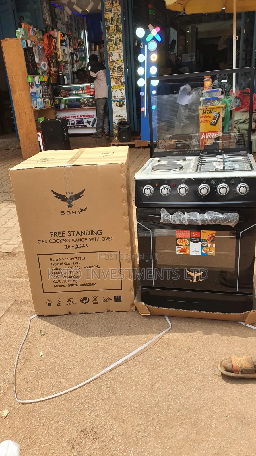 Gas Cooker 3+1 60*50 Free Standing With Electric Oven Rotisserie