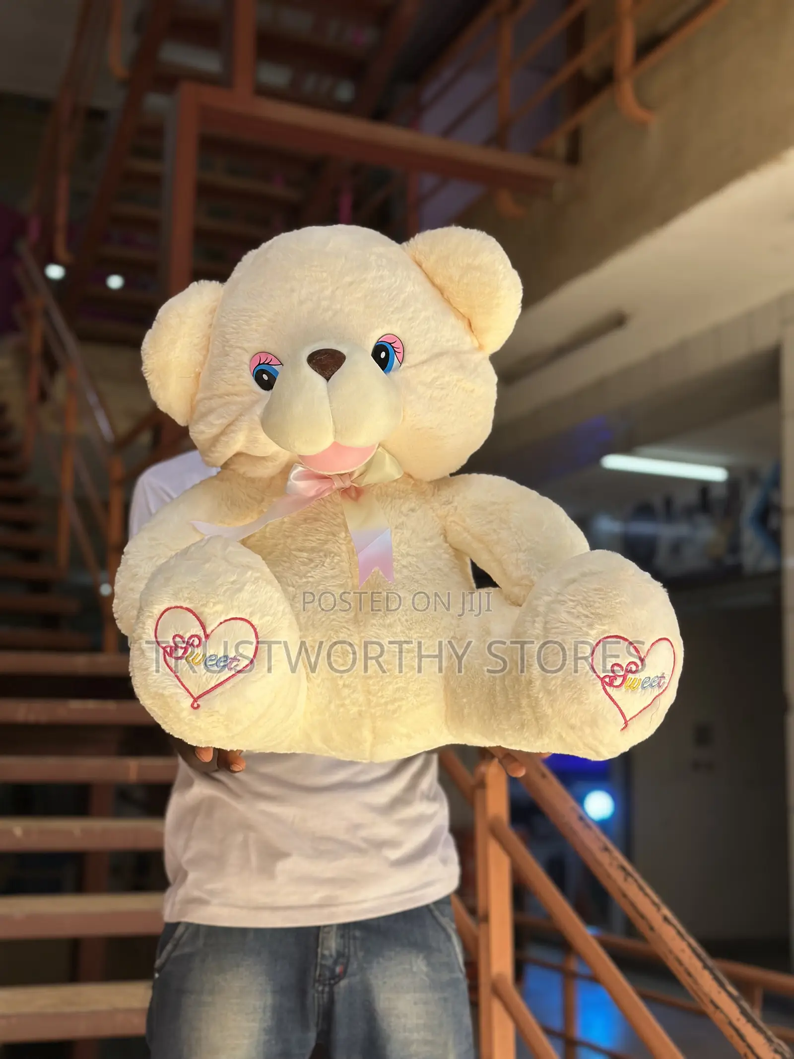 Cream Big Teddy Bear - 80cm