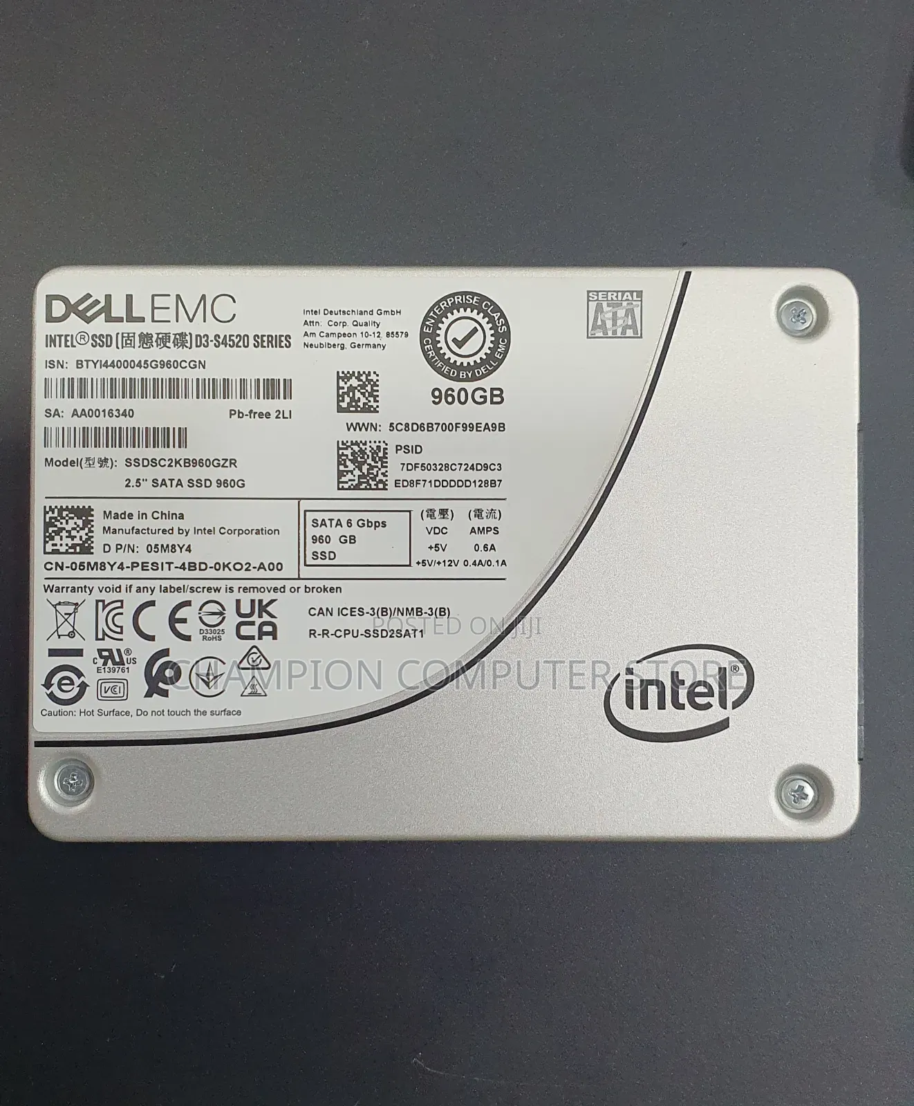 Dell 960gb SSD Sata 2.5" Inch for Laptop Destop