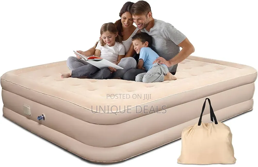 Inflatable Air Bed, Air Mattress With Built-in Electric Pump