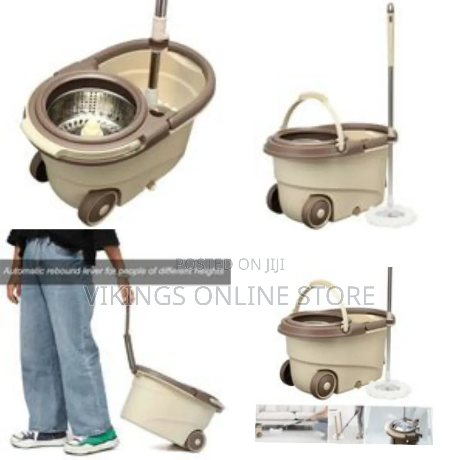 Other 360 Detachable Mop Bucket Set With Wheels Spin Head Nozzle Clean