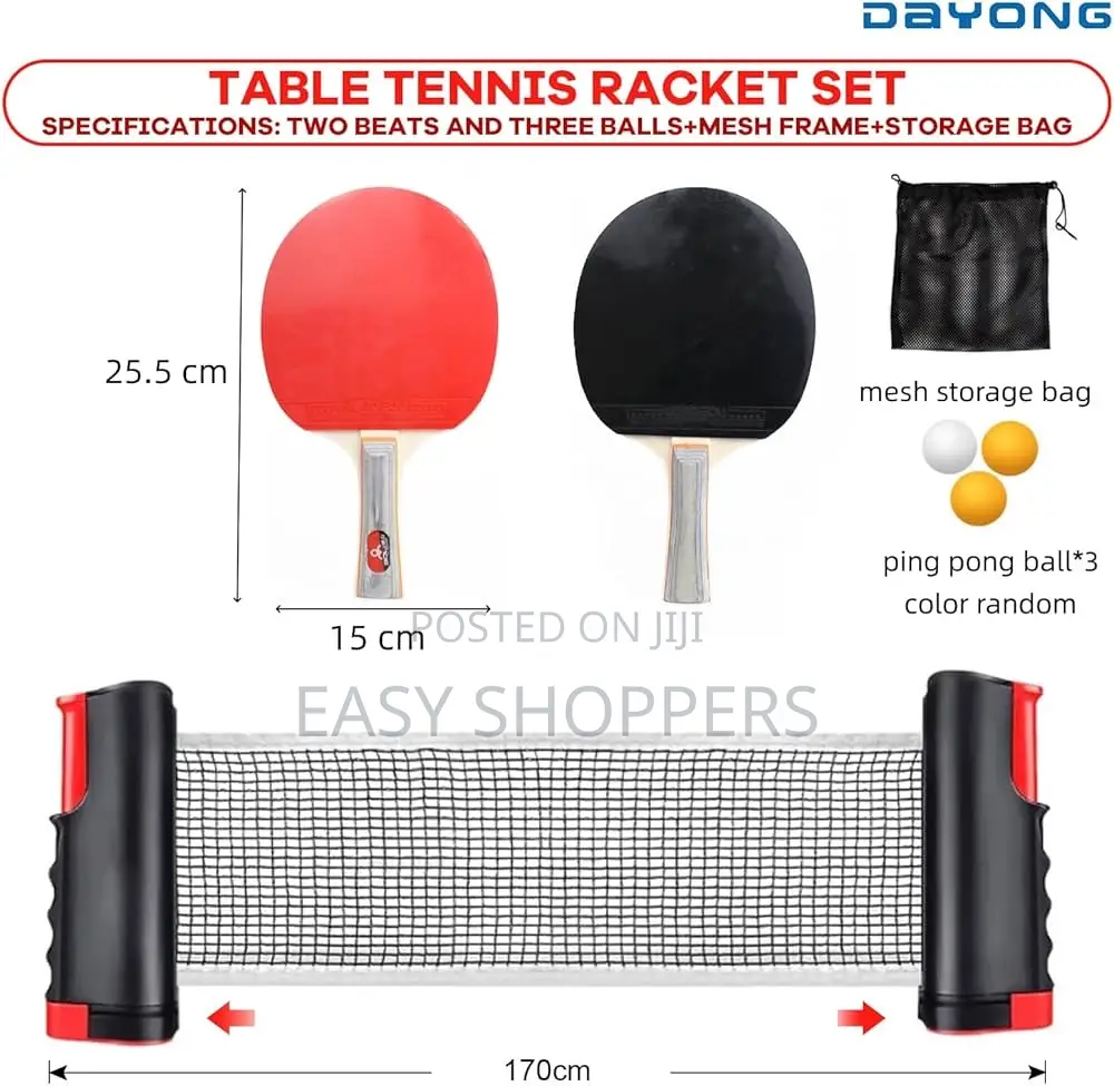 Table Tennis Set 2 Rackets and 3 Balls, Portable Table Tennis Racquets