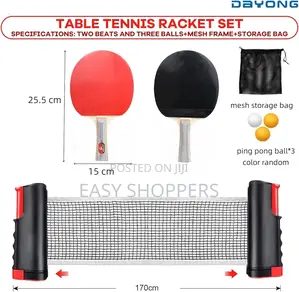 Table Tennis Set 2 Rackets and 3 Balls, Portable Table Tennis Racquets