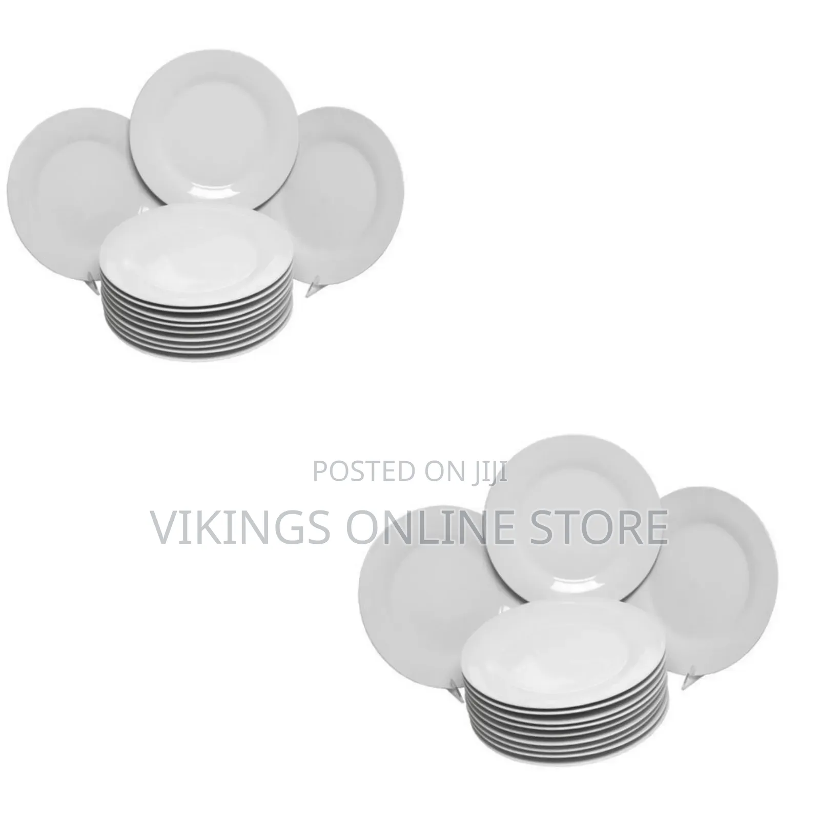 5 Inch 12-Piece Porcelain Cup Saucer Plates-White