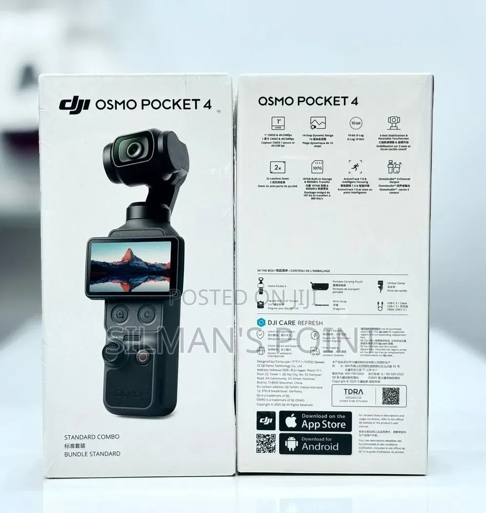 The New Dji Osmo Pocket 4 Standard Combo Black Action Camera