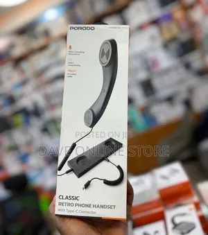 Porodo Classic Retro Phone Handset With Type Connector-