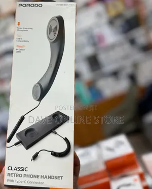 Porodo Classic Retro Phone Handset With Type Connector-