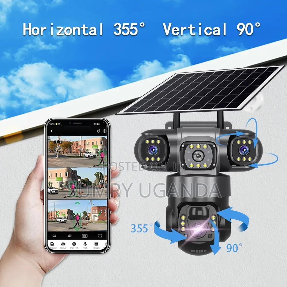 Solar Cctv Camera – 3 Camera Views, 360° Rotating