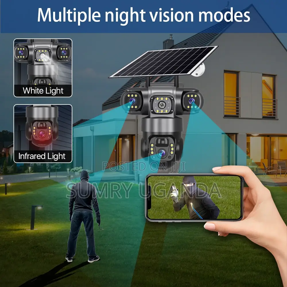Solar Cctv Camera – 3 Camera Views, 360° Rotating