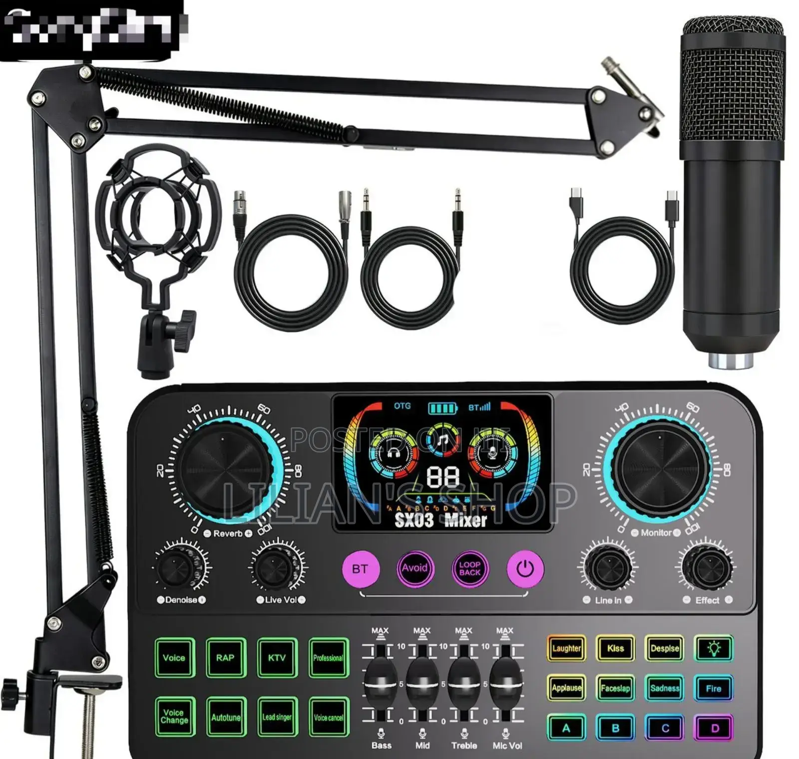 Sx03 Intelligent Noise Reduction Bt Sound Card Equipment Livesoundcard