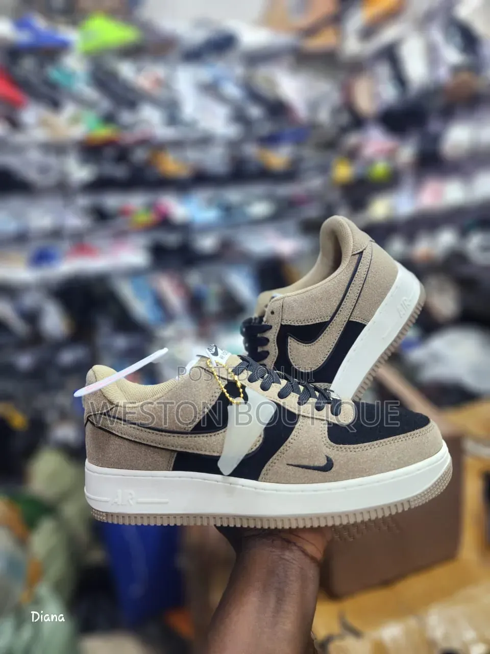Brown Original Men's Leather Nike Air Force Sneakers