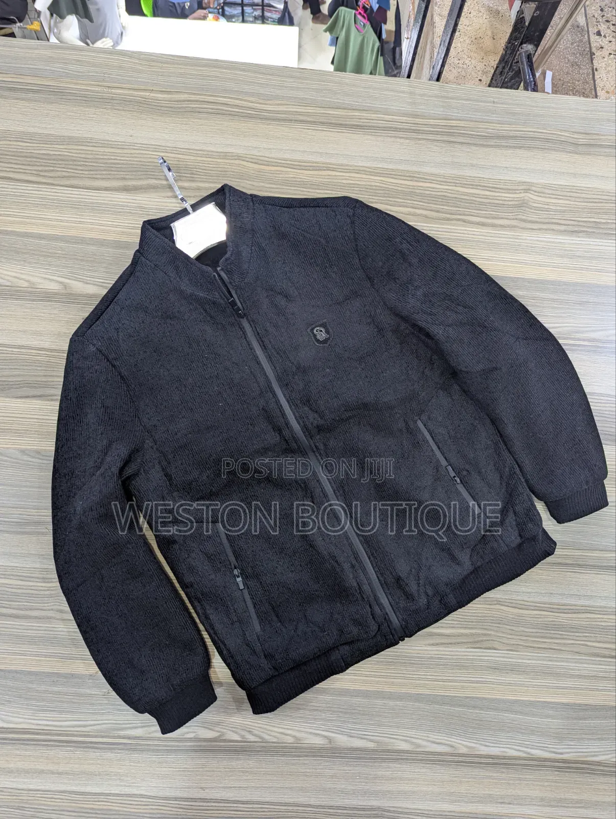 Plain Black Original Woolen Men's Jacket
