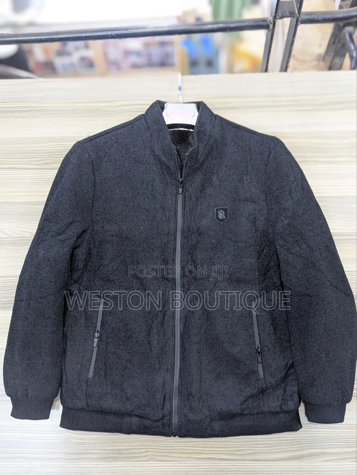 Plain Black Original Woolen Men's Jacket