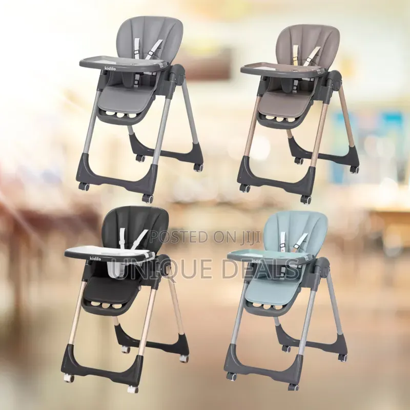 Kidilo Baby High Chair Foldable With Height Seat Adjustable
