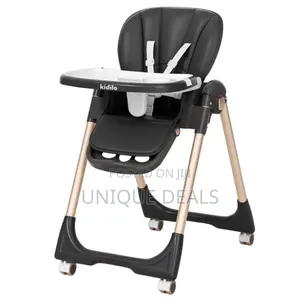 Kidilo Baby High Chair Foldable With Height Seat Adjustable