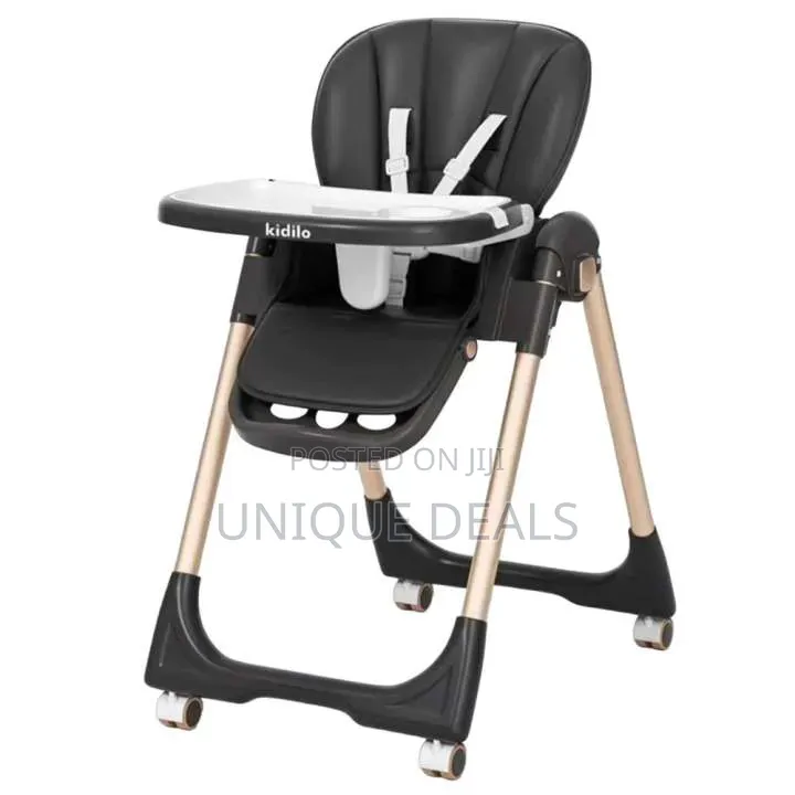 Kidilo Baby High Chair Foldable With Height Seat Adjustable