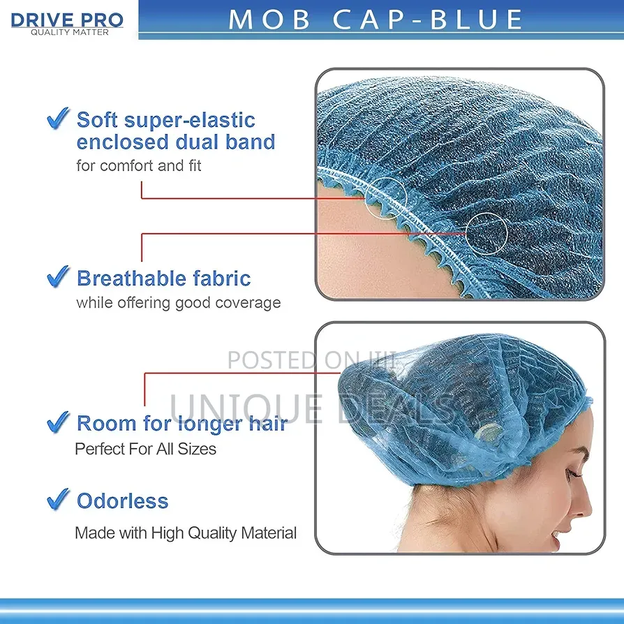 Disposable Hair Net Pack 100 Elastic Cooking Mob Caps