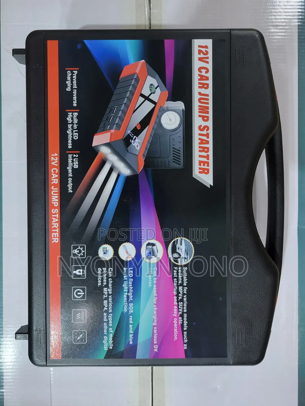 12v Jump Starter With Tire Inflator Emergency Kit