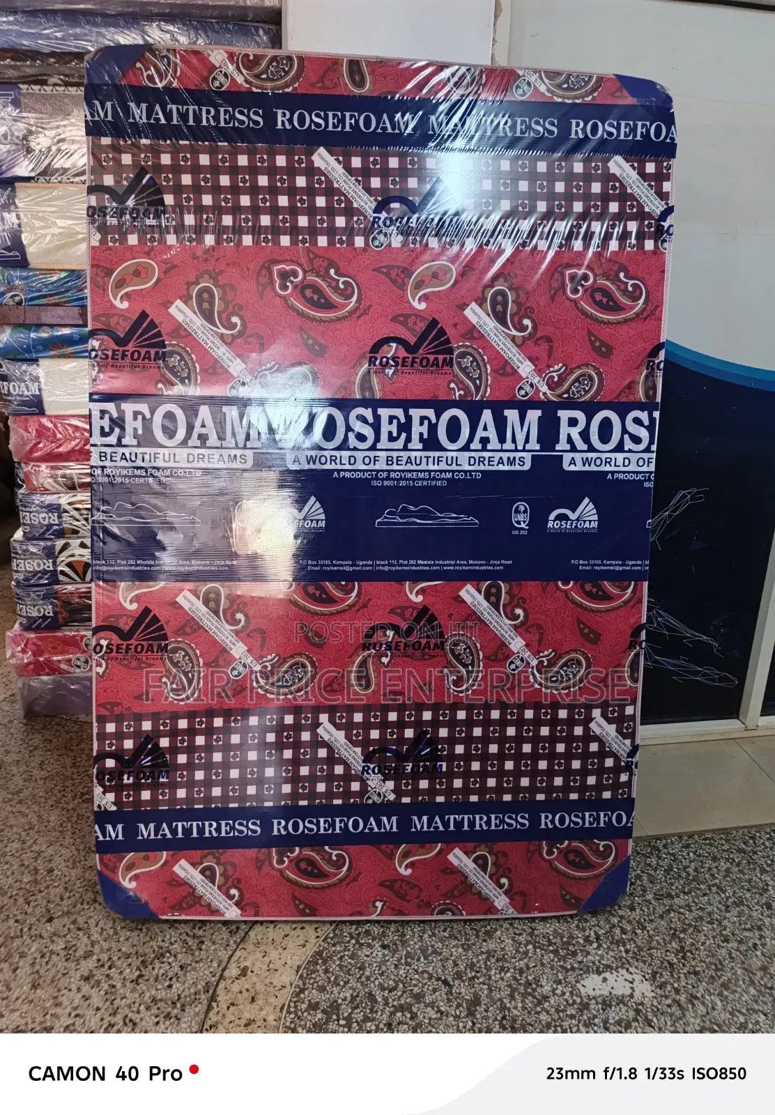 4x6 By6 Inches/ Rosefoam Mattress Sealed Cover/ High Quality
