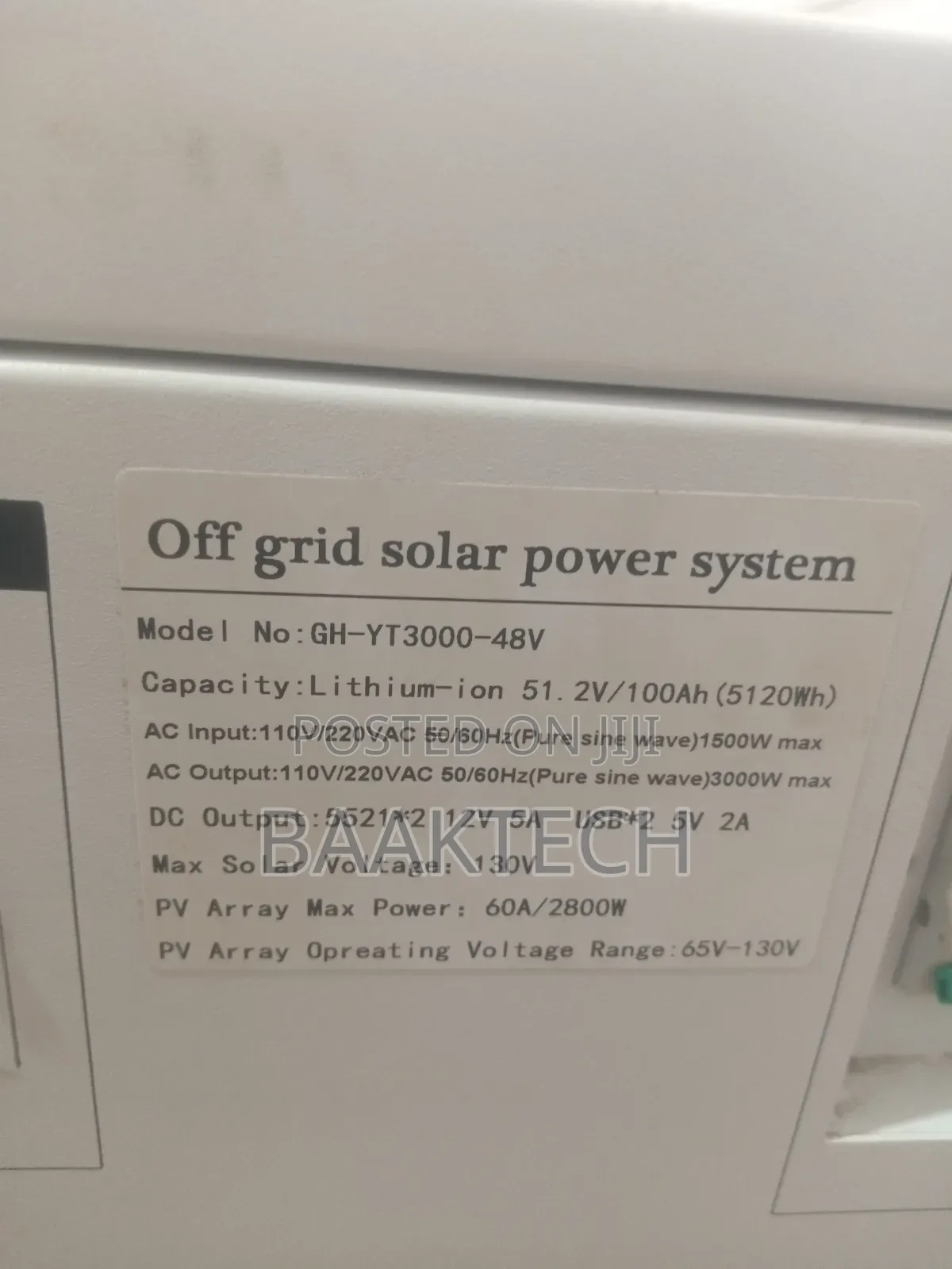 Lithium Battery Kit 3000w Offgrid