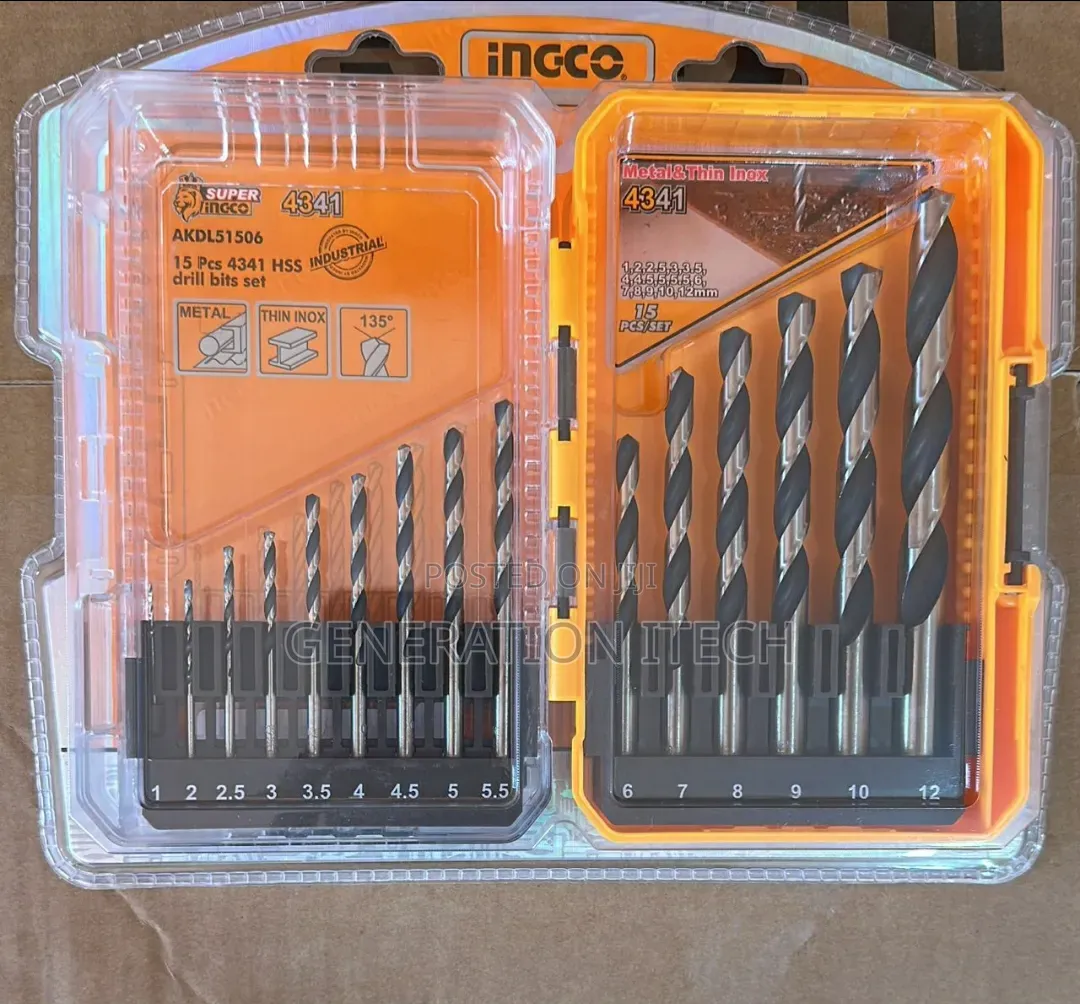 15pc Drill Bit Set for Metal and Stainless Steel - Akdl51506 HSS