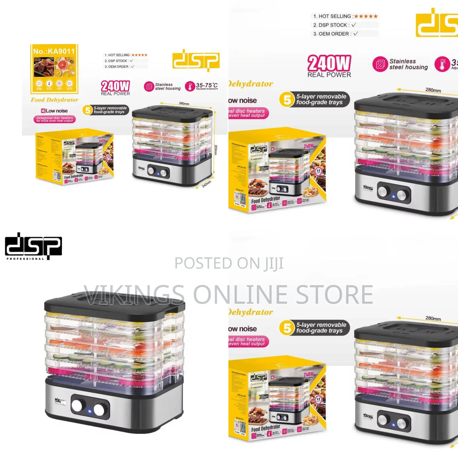 DSP Professional Food Dehydrator (Model Ka9011)