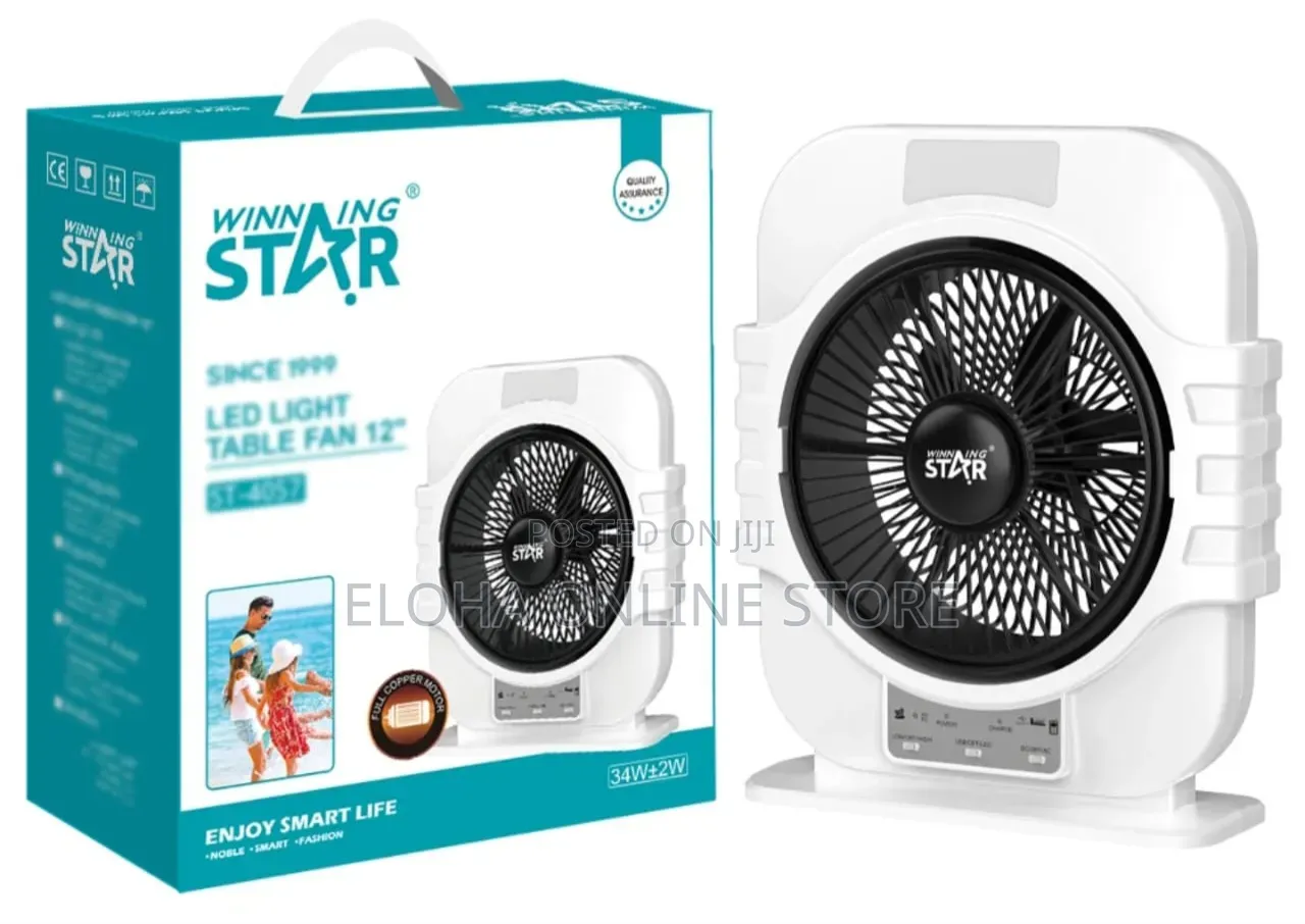 Winning Star St-405712-Inch Rechargeable Table Fan