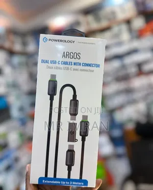 Powerology Argos Dual Usb-C Cables With Connector.