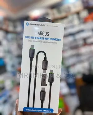 Powerology Argos Dual Usb-C Cables With Connector.
