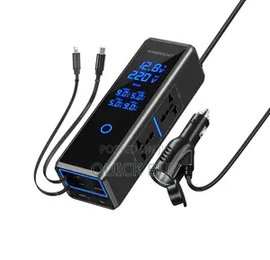 Powerology 300w Car Power Inverter Dc 12v To 220v Ac