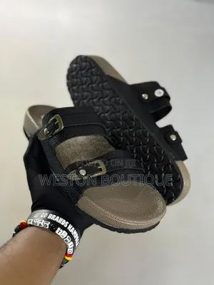 Boss Men's Original Leather Sandals With Rubber Sole