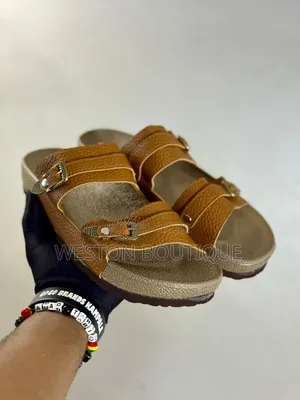 Boss Men's Original Leather Sandals With Rubber Sole