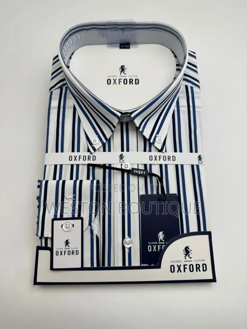 Oxford Black Strip Original Men's Shirts for Office