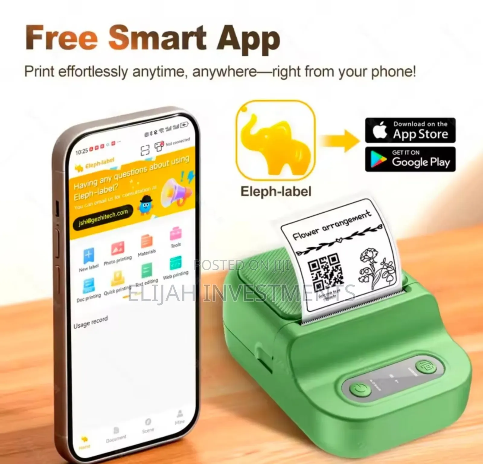 JBQ Pinnacle Mini Portable Label Printer