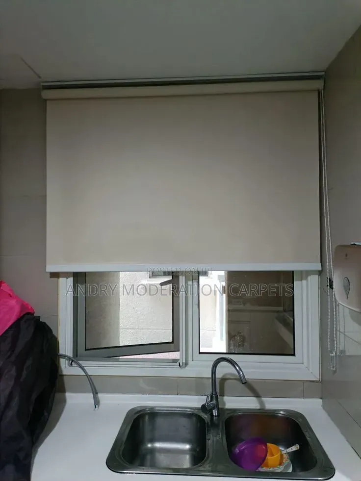 Beige Roller Blind Office Curtains