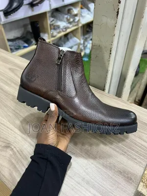Quality Men's Double Zip Up Timberland Boots Black and Brown