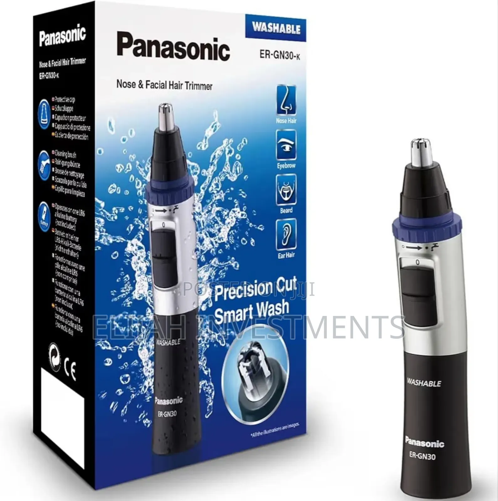 Panasonic Er-Gn30 Wet Dry Electric Facial Hair Ear/Nose Hair Trimmer