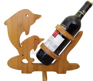 Natural Organic Bamboo Wood Folding Rooster Wine Rack