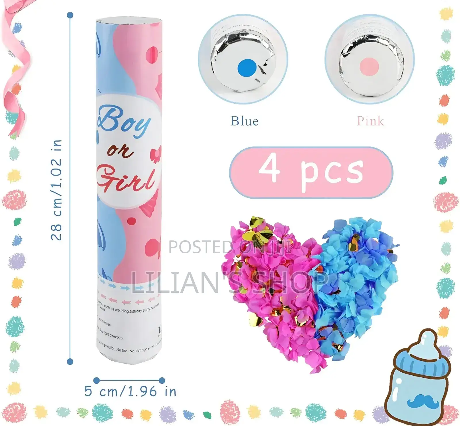 4pcs Color Smoke Confetti Cannons Powder