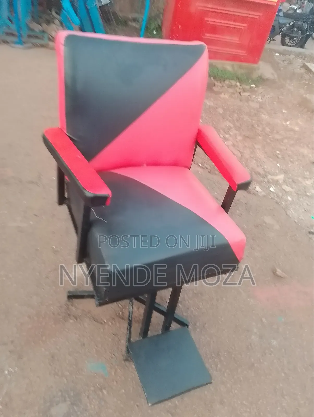 Pure Black and Red Saloon Chairs