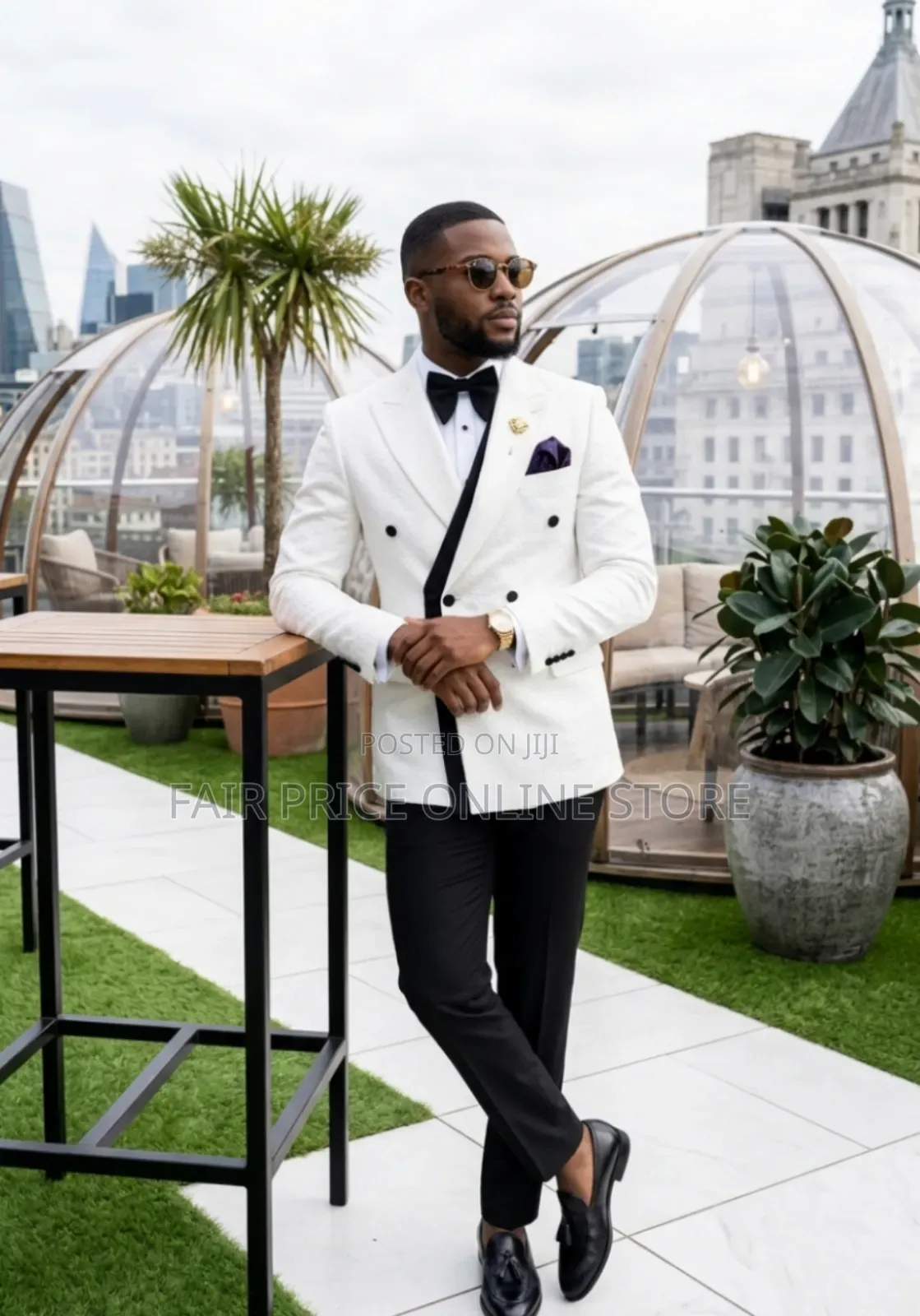 Good Quality Men White Wedding Suit / Unique Prom Party Suit