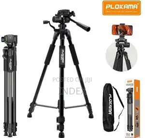 Plokama Heavy-Duty Camera Tripod With Mobile Phone Holder