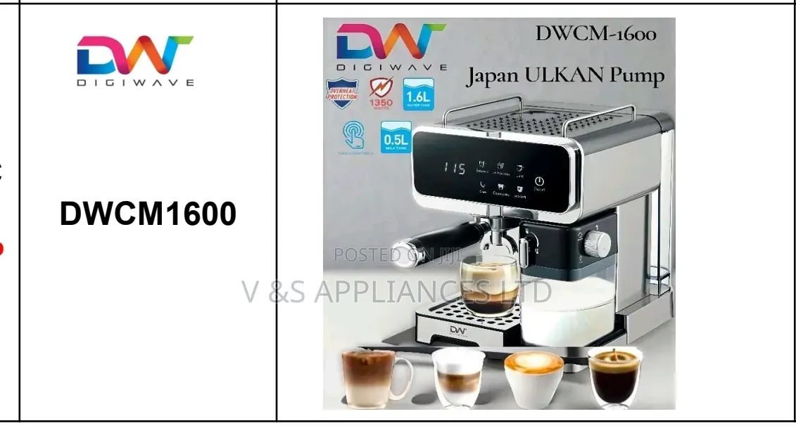 Fully Automatic Coffee Machine 1.6l Digiwave