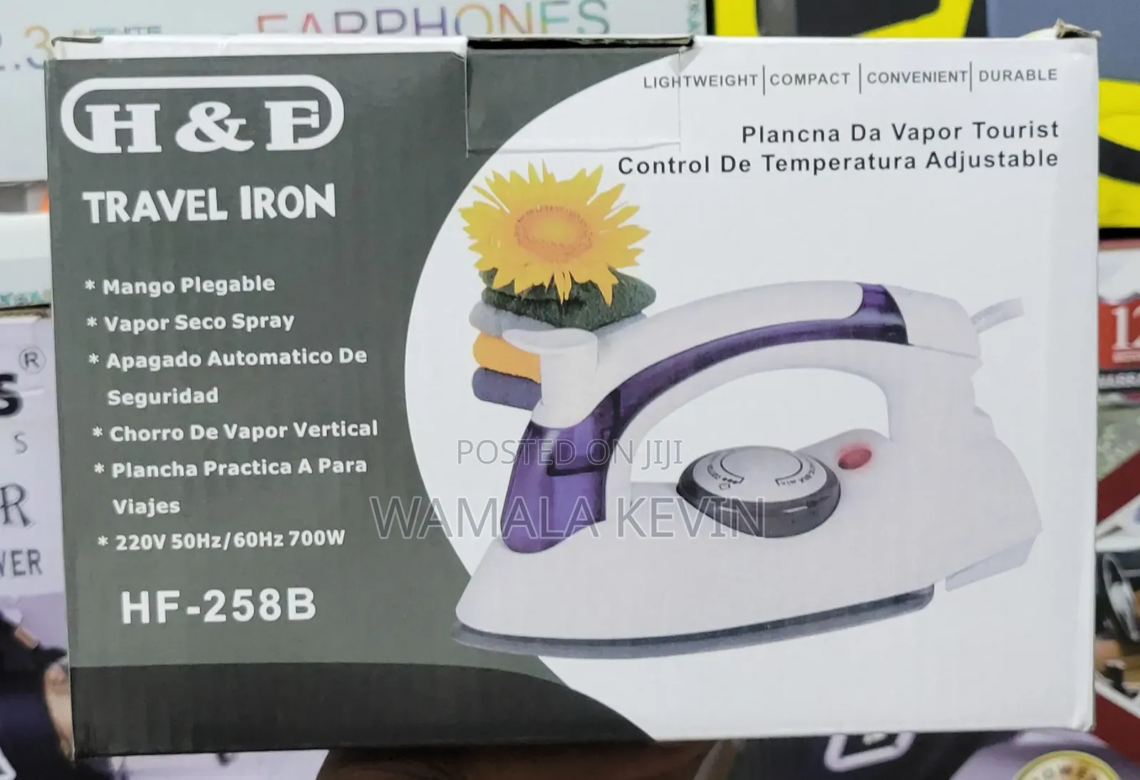 Travel Iron With a Foldable Hundle