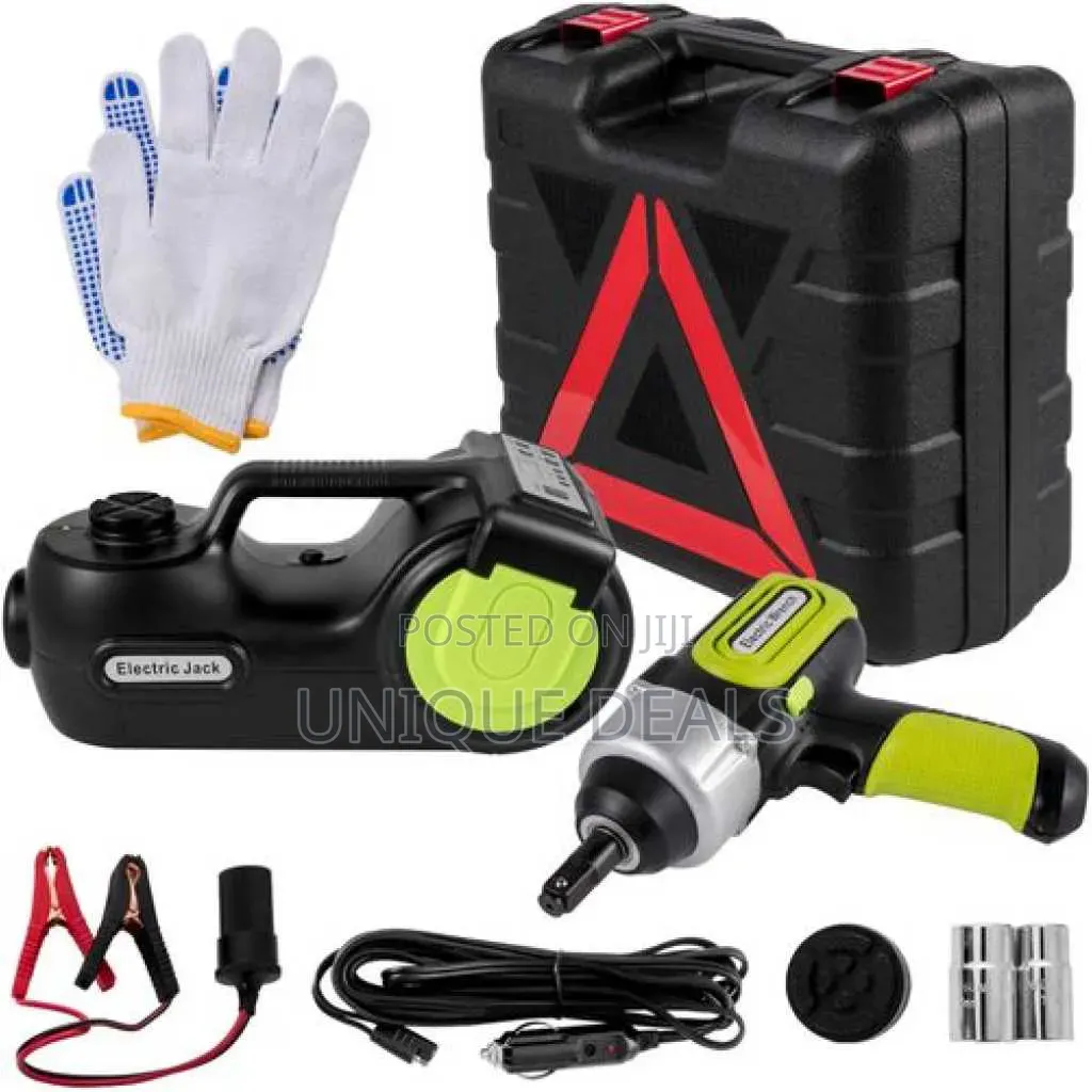 Electric Car Jack Kit, 3-in-1 Electric Hydraulic Car Jack Kit